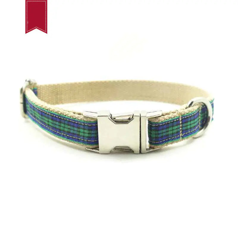 Metal Dog Collar with Grid Design