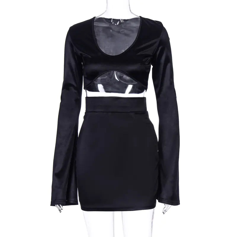 Spring Women's Fashion Set - Top and Skirt Combination