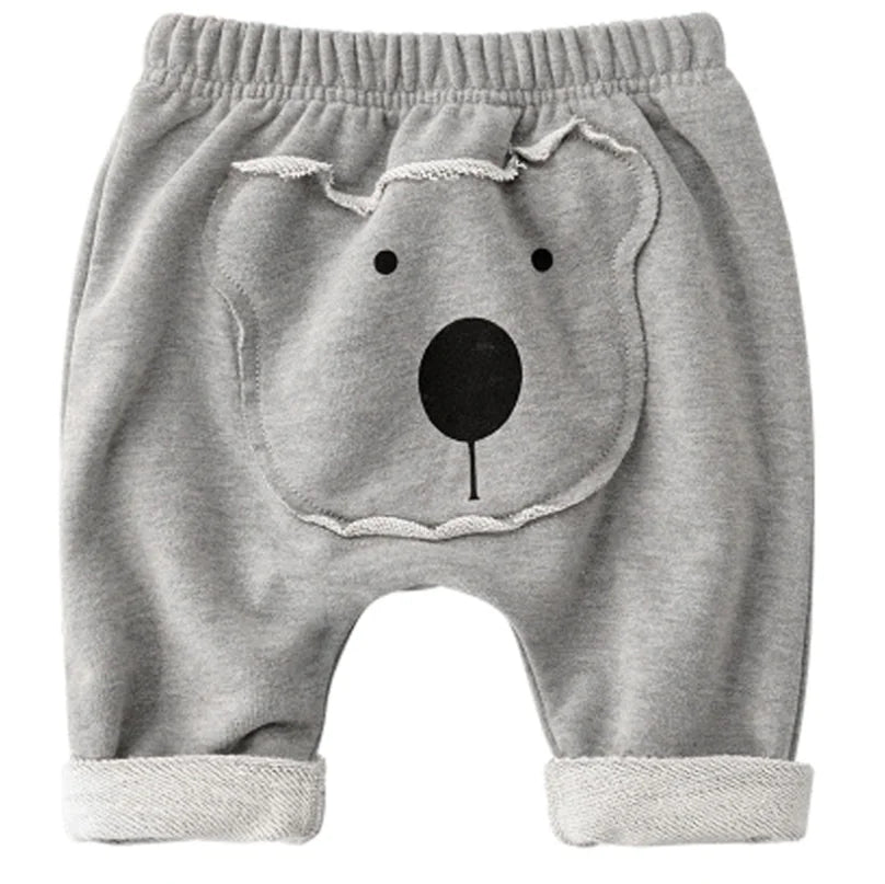 PP Long Pants for Infants with Cartoon Animal Print