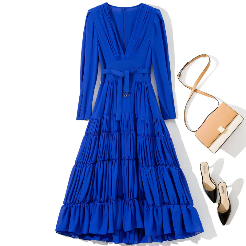Women's Long Sleeve Dress with Belt