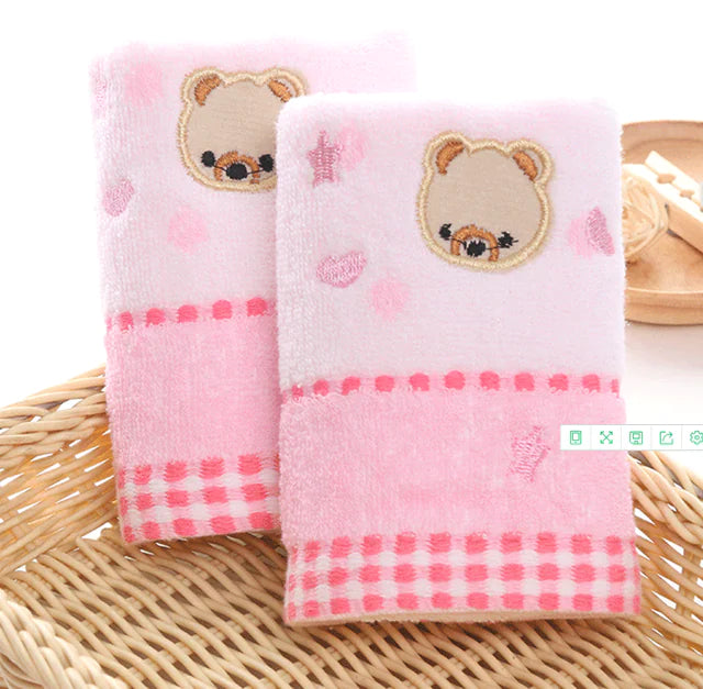 High Quality Cotton Baby Cartoon Bear Towel 25x50cm