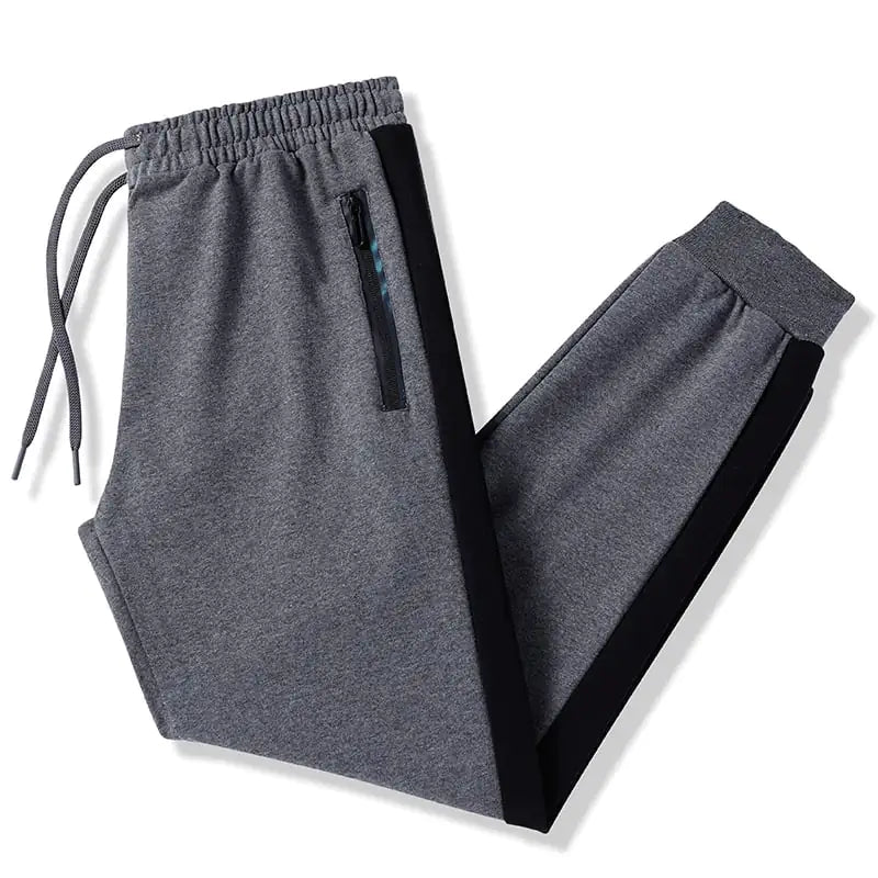 Solid Color Cotton Sweatpants with Drawstring