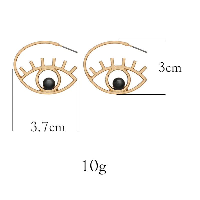 Minimalist Pearl Studs with Evil Eye Design Earrings