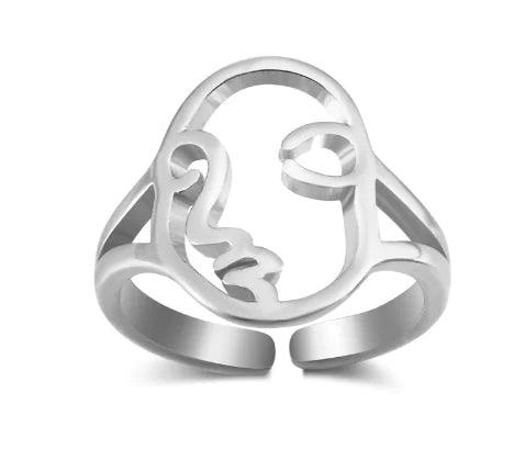 Abstract Face Ring - Unique Design Jewelry Piece