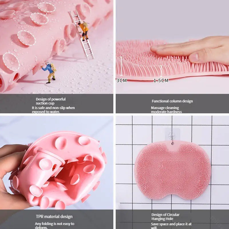 Silicone Exfoliating Bath Mat and Back Massage Brush
