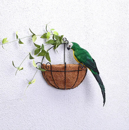 Feathered Parrot Figurine - Realistic Bird Decor