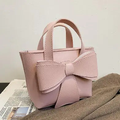 Fashion Bow Design Suede Shoulder Crossbody Bag
