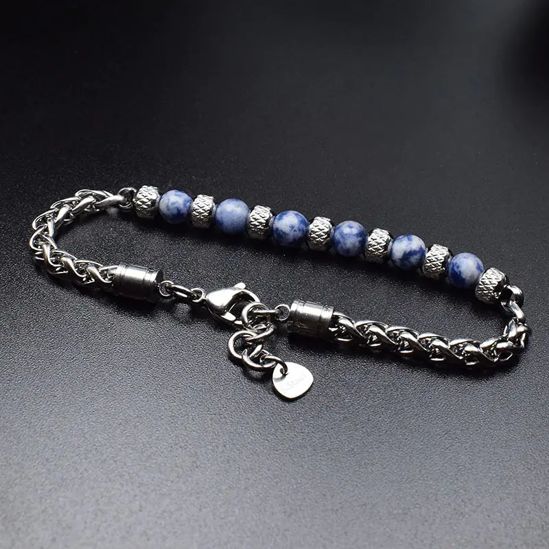 Adjustable 6mm Tiger Eye Stone Bracelet for Men