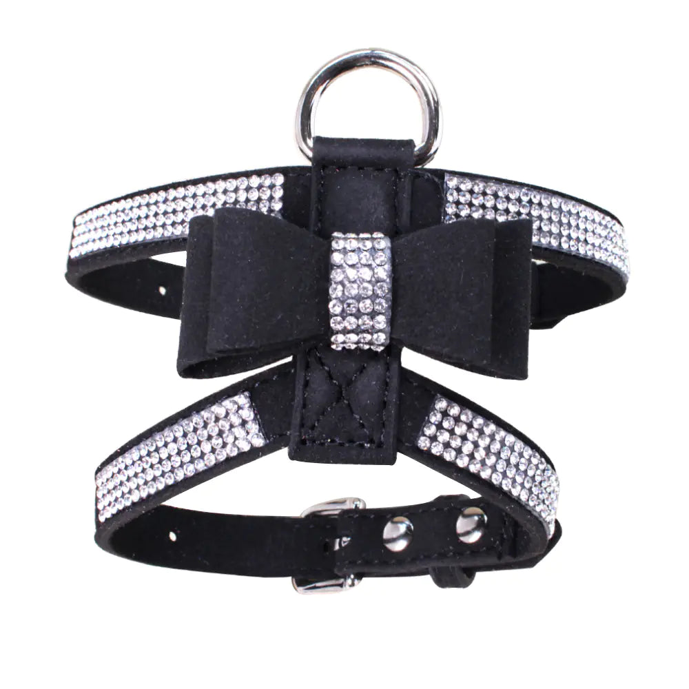 Shiny Rhinestone Bowtie Chest Harness Vest