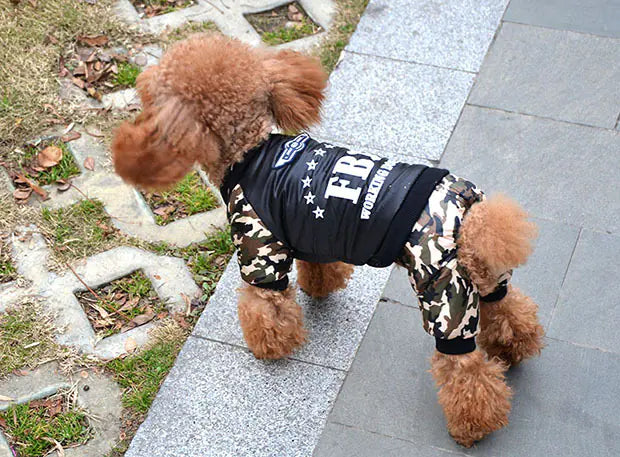 Camouflage FBI Pet Jumpsuit for Dogs (Chihuahua, Teddy)