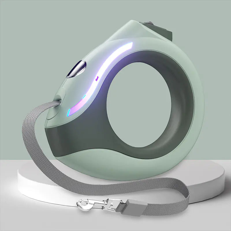 Automatic Retractable LED Dog Leash with Night Light