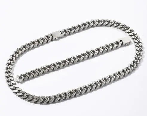 Men's Hip Hop Titanium Steel Engraved Cuban Necklace