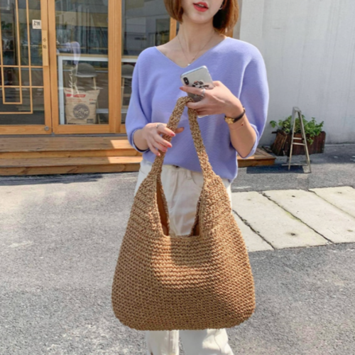 Shoulder Straw Tote Bag