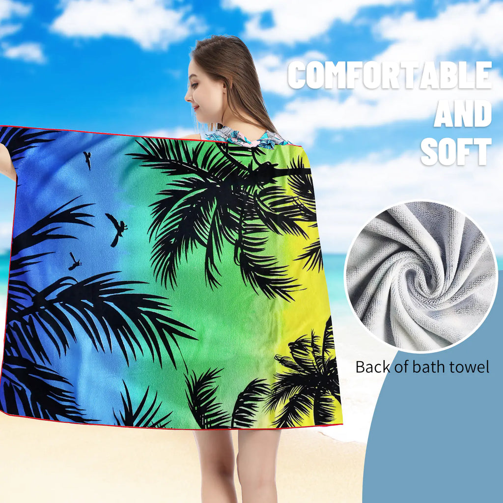 Microfiber Printed Beach Towel for Yoga and Swimming