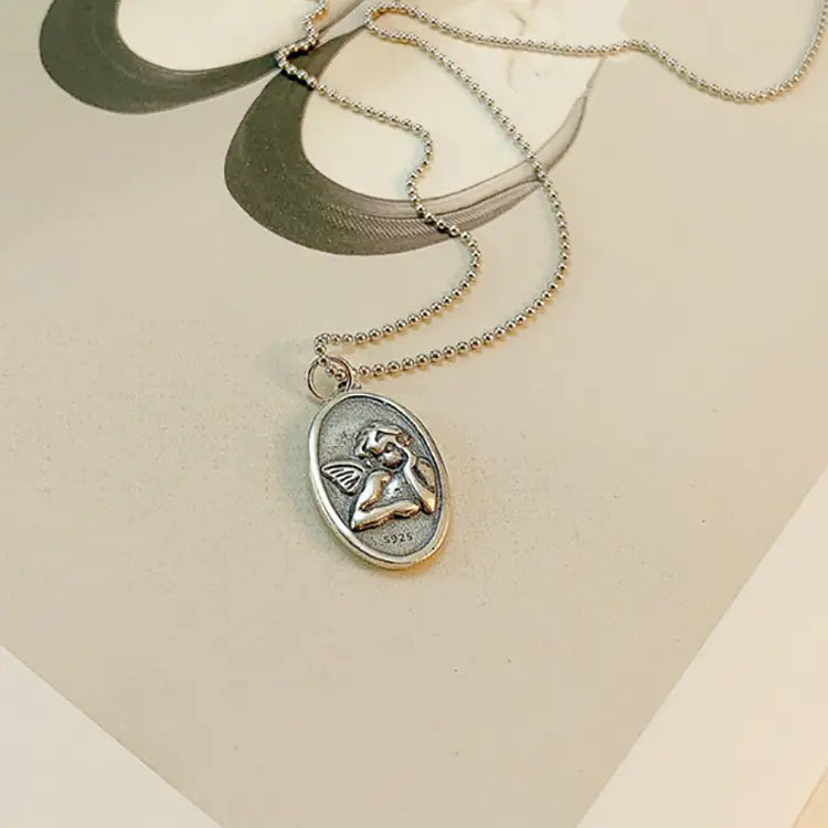 Guardian Angel Vintage Thai Silver Necklace for All