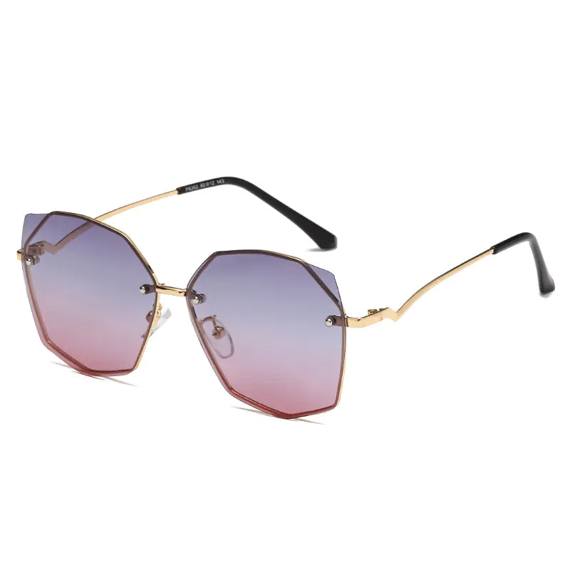 Women's Dual-Color Polarized Polygon Sunglasses