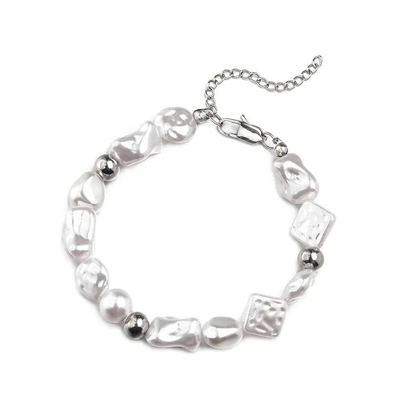 Minimalist Freshwater Pearl Necklace and Baroque Bracelet