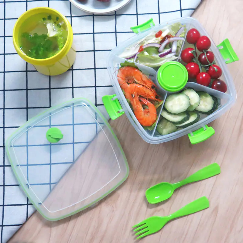 Double-Layer Transparent Fresh-Keeping Lunch Box