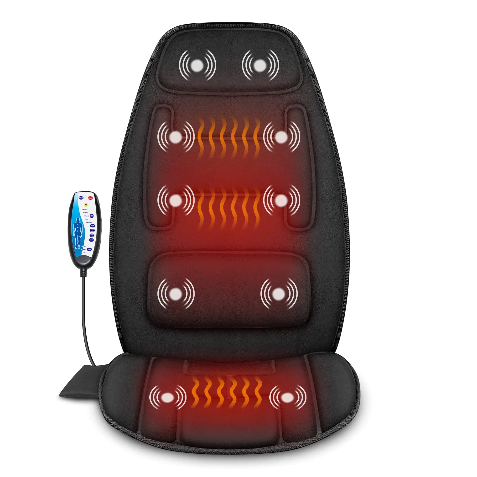 Massage Cushion with Heat - Memory Foam Neck and Lumbar Support 10 Vibration Motors for Back and Chair