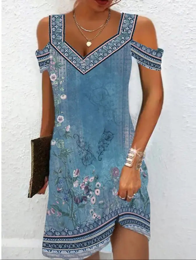 Slim Fitting Printed Dress for Women