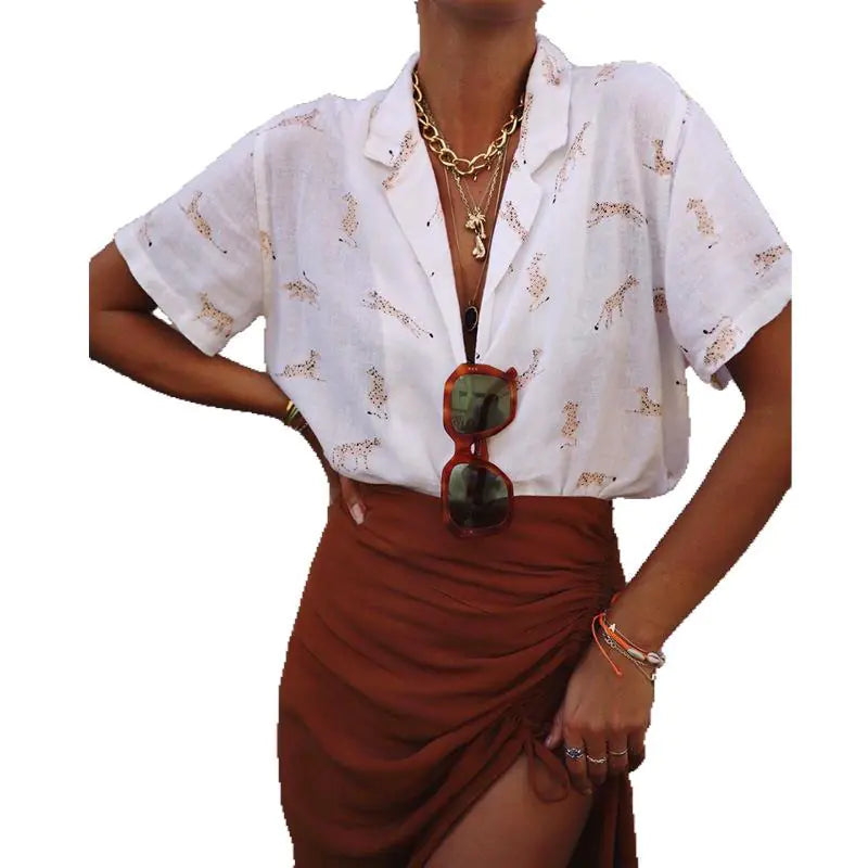 Women's Loose Floral Print Shirt