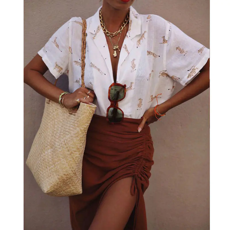 Women's Loose Floral Print Shirt