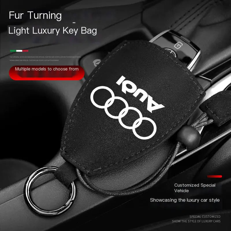 Factory Direct Faux Suede Car Key Case with Custom Logo