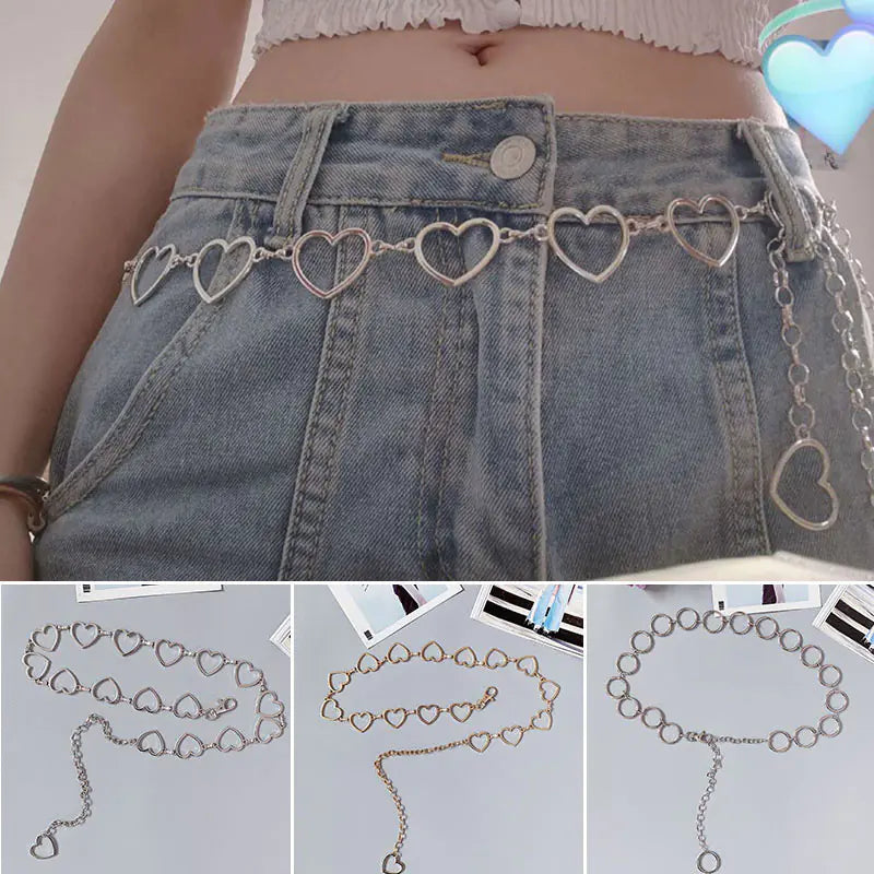 Metal Heart Shaped Waist Chain for Women - Stylish Decor