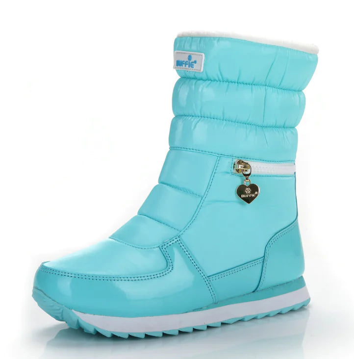 Waterproof Thick Mid-Calf Snow Boots with Non-Slip Sole