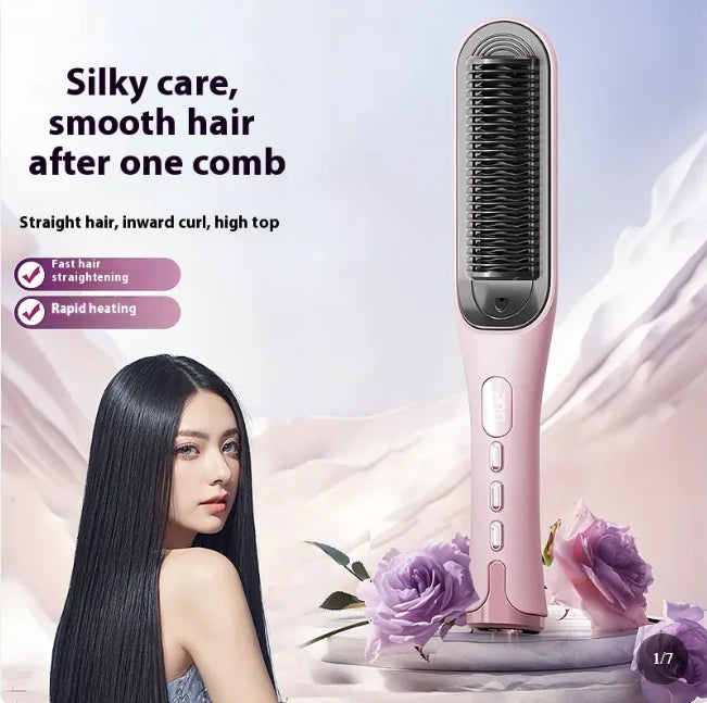 LCD Display Hair Straightener with Multi-Gear Temperature Control – Household Hair Curler