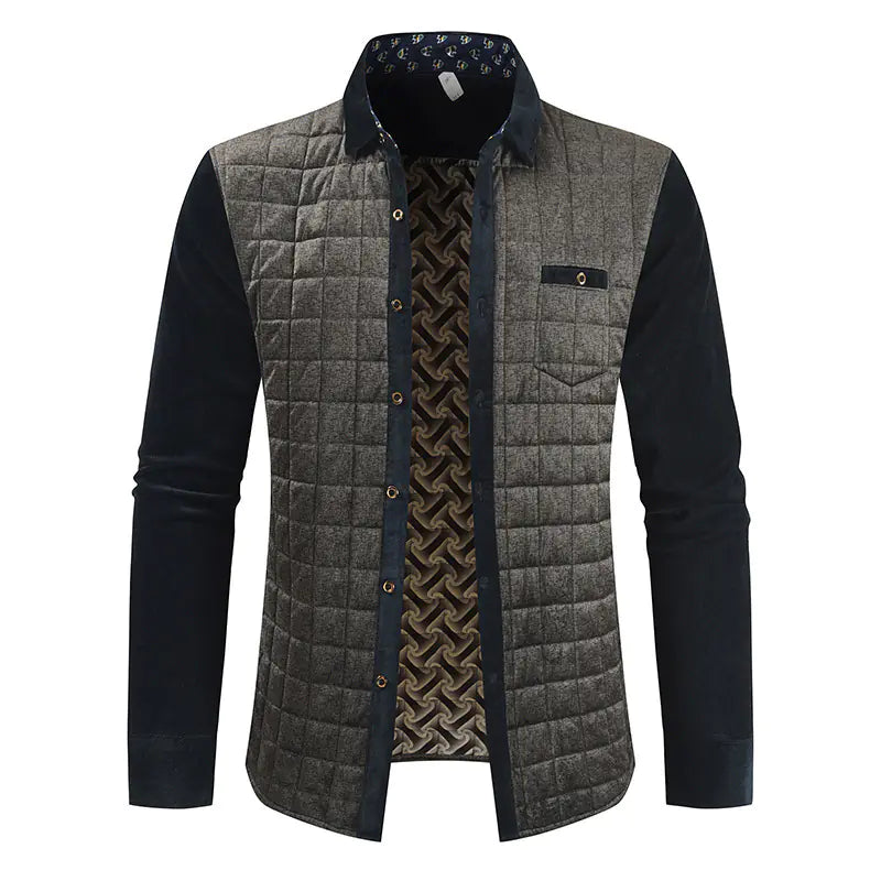 2020 Men's Casual Color Block Plaid Jacket