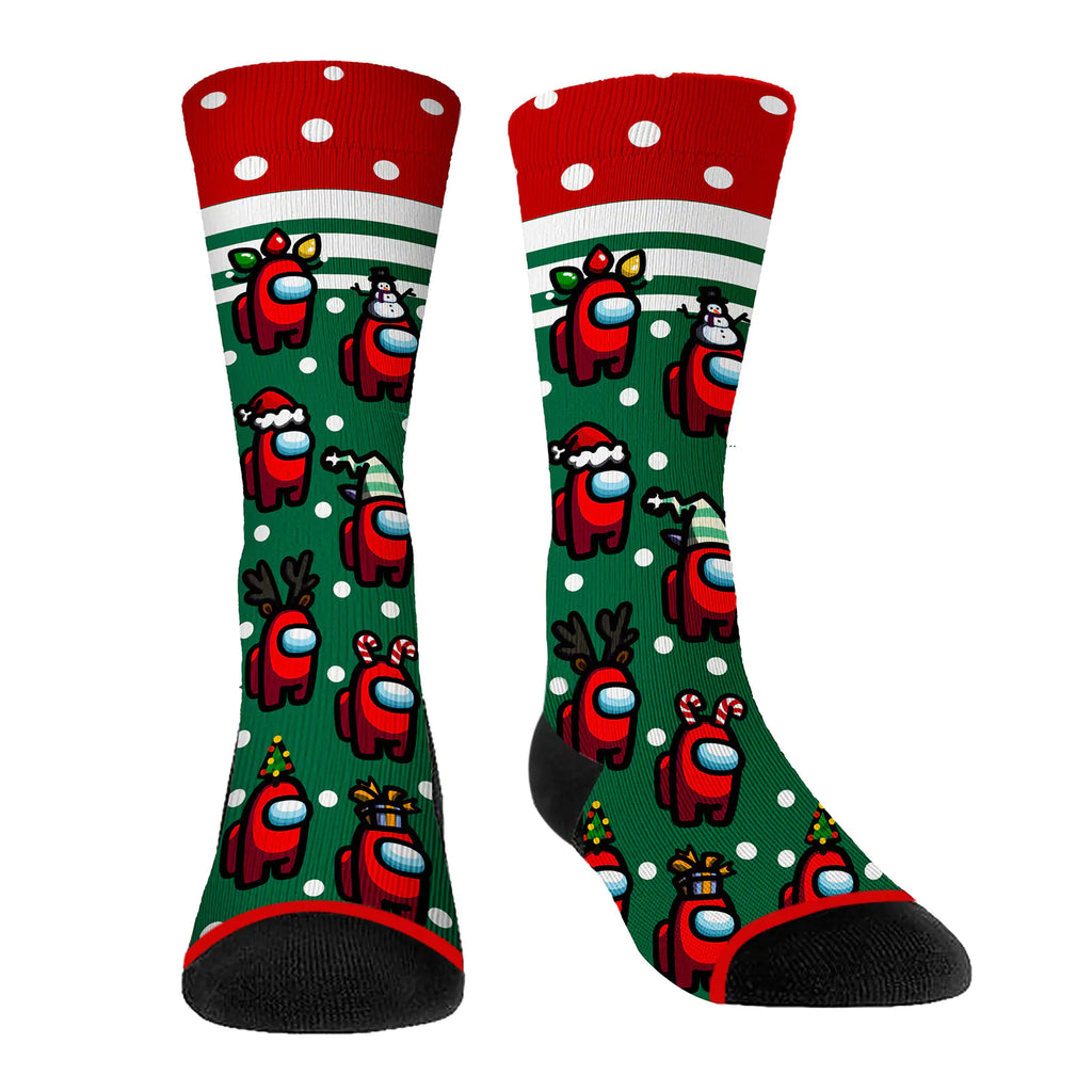 Among Us Plush Knee-High Christmas Socks with Print