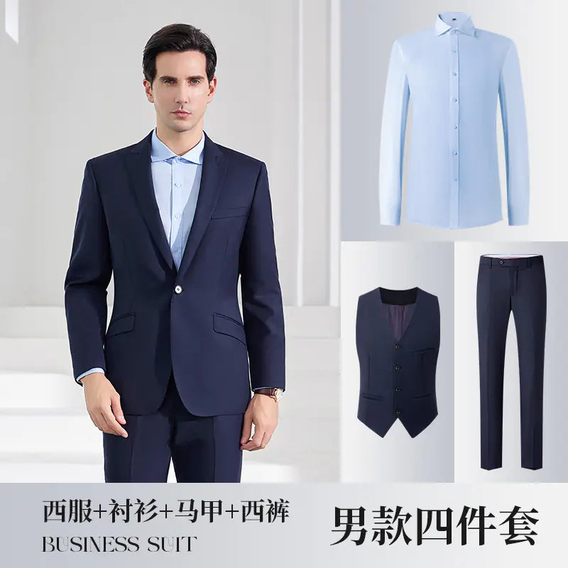 Navy Blue Unisex Business Suit for Work Teams