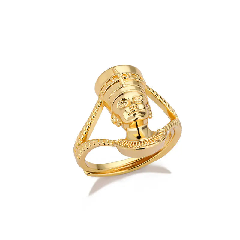 Adjustable Egyptian African Queen Charm Ring for All