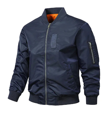 Custom Skull Logo Thickened Flight Jacket Plus Size