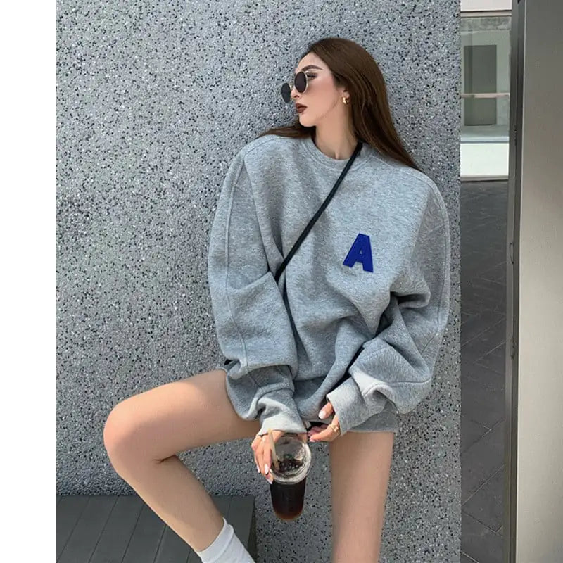 Casual Women's Loose Round Neck Pullover Sweater