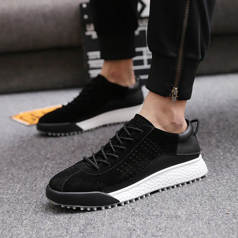 Winter New Men's Casual Sports Shoes - Thick Sole Leather