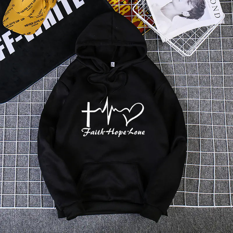 Letter Print Long Sleeve Hoodie Sweatshirt for Women