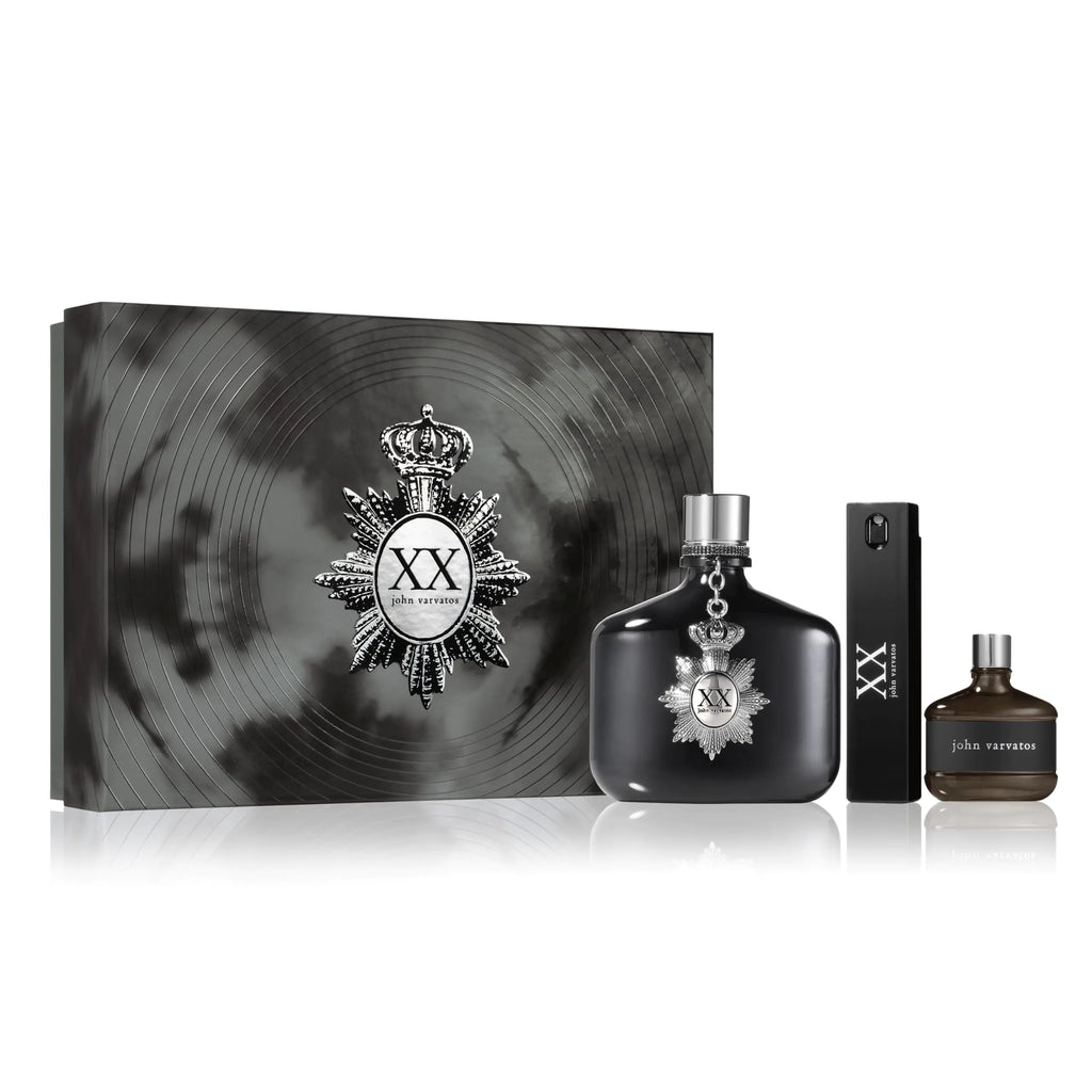XX 3 Piece Men’s Cologne Gift Set Eau de Toilette Spray Woody Oriental Scent with Notes of Cardamom Orange Flower & Sandalwood