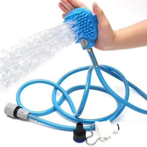 Dog Bath Sprinkler and Brush for Easy Pet Cleaning