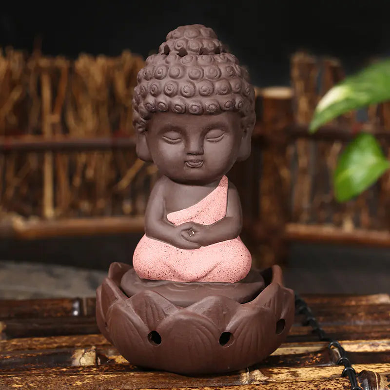 Ceramic Incense Burner with Lotus Tower Design