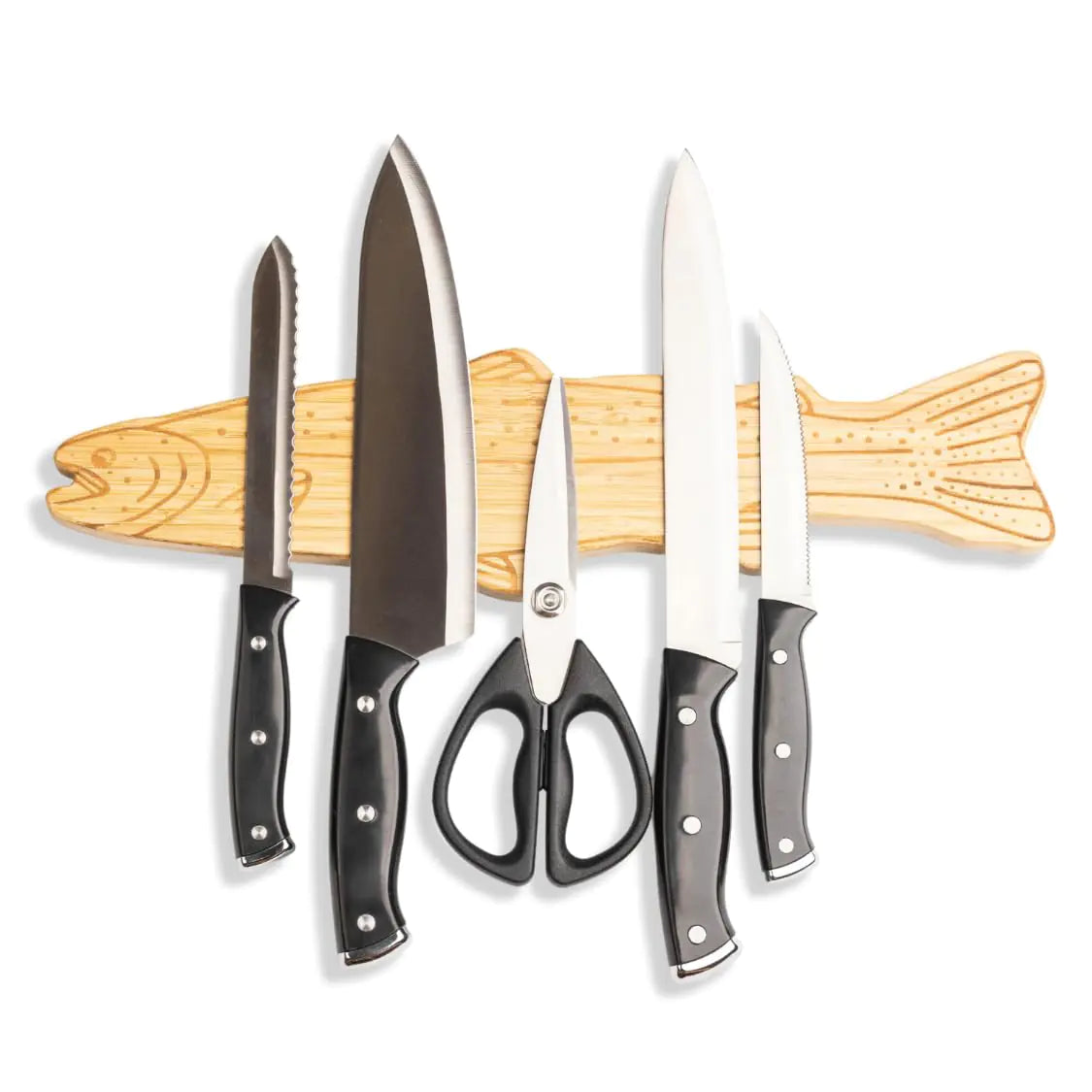 Premium Mangetic Knife Holder for Wall - Strong Heavy-Duty 16" Engraved Magnet for Knives - Wall or Refrigerator Kitchen Magnetic Knife Stripe - Designed in U.S. (Trout)