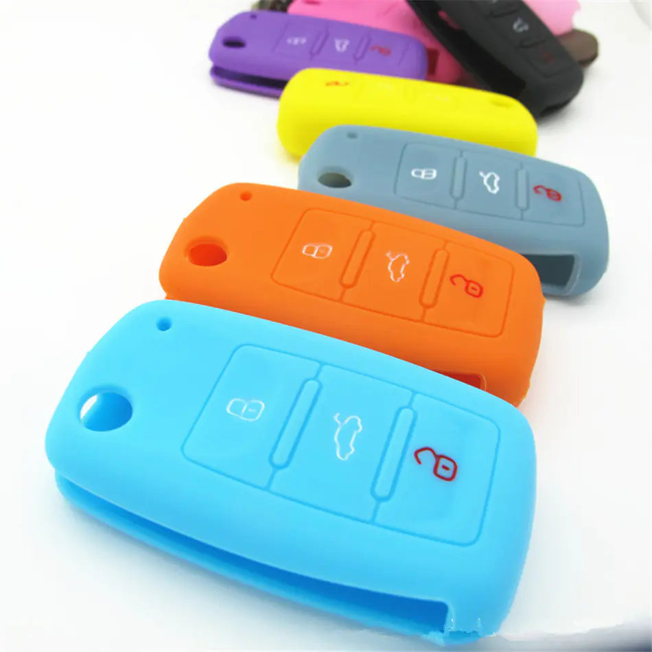 Silicone Key Cover for Skoda Cars (3-Key Remote)