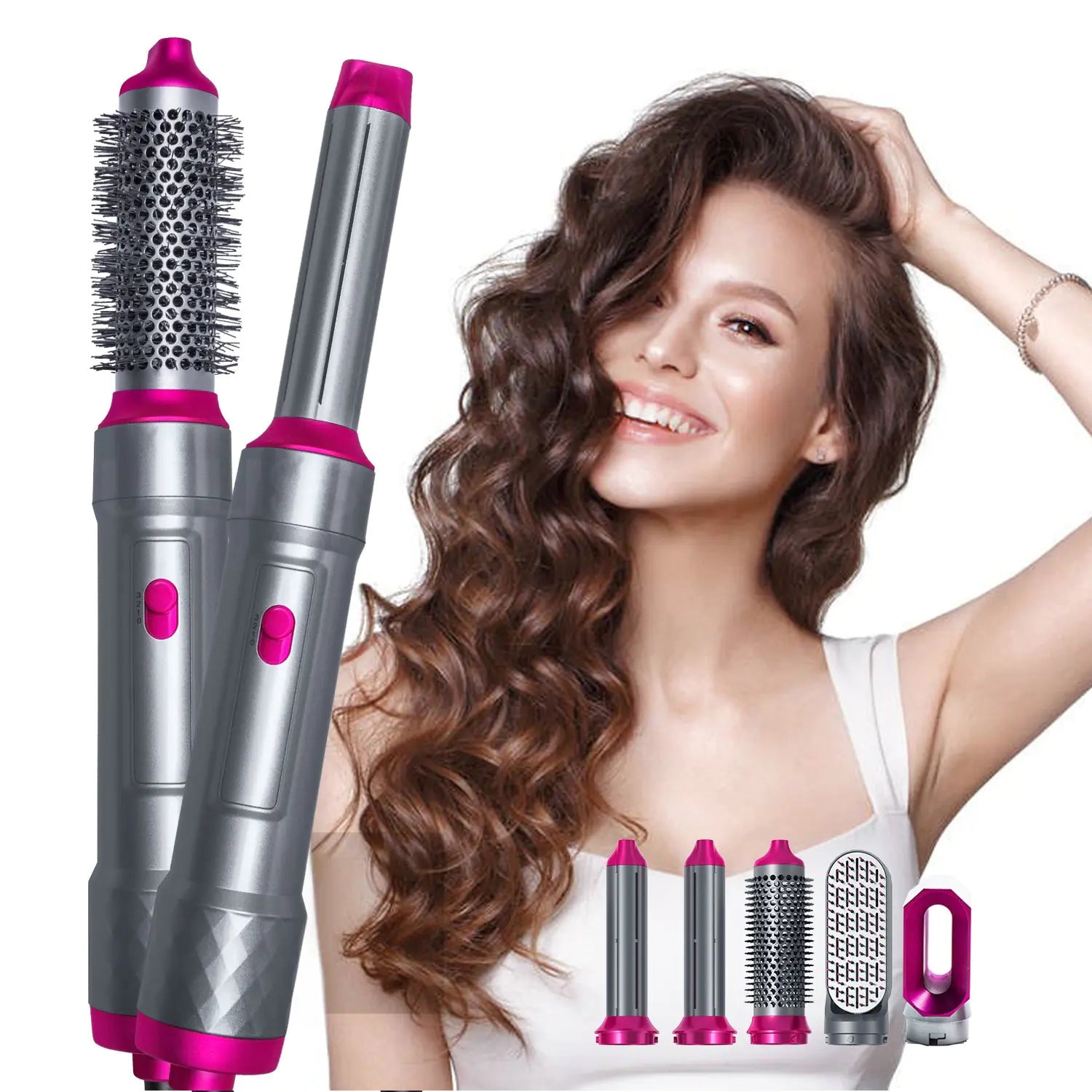 Five In One Multi-headed Hot Air Comb Curling Iron Set