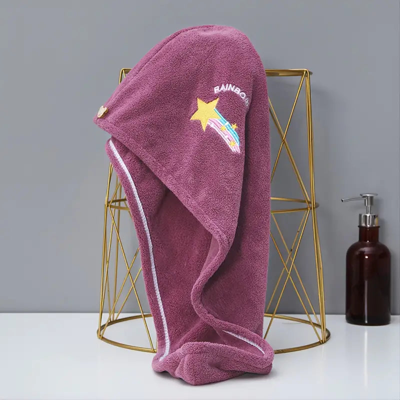 Coral Fleece Hair Drying Cap - Soft & Absorbent