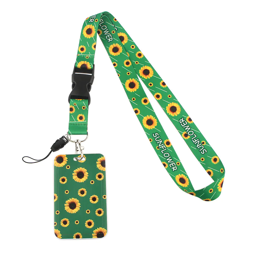 Daisy and Sunflower Phone Strap with Card Holder Set