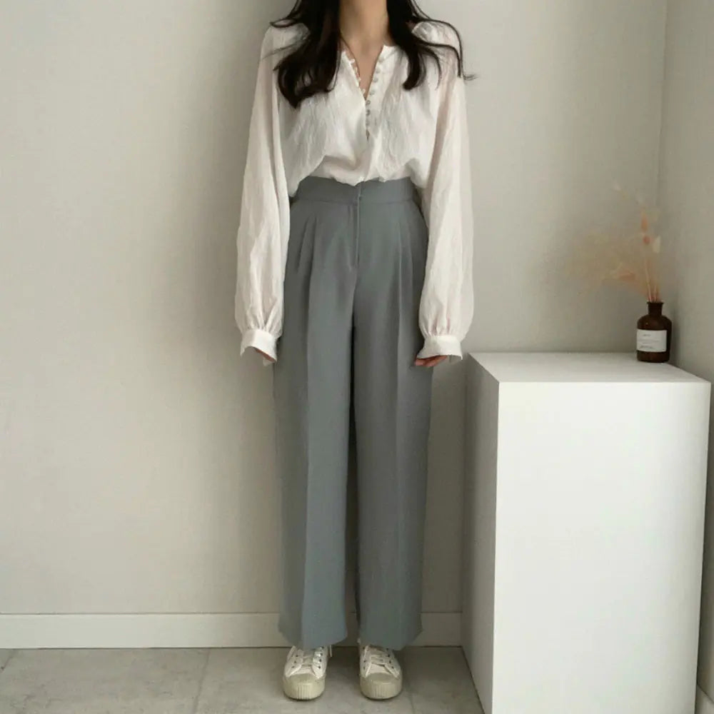 Chic Korean Style Long Sleeve Lightweight Shirt