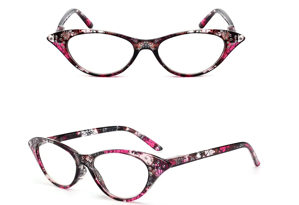 Vintage Cat Eye Diamond Reading Glasses for Women