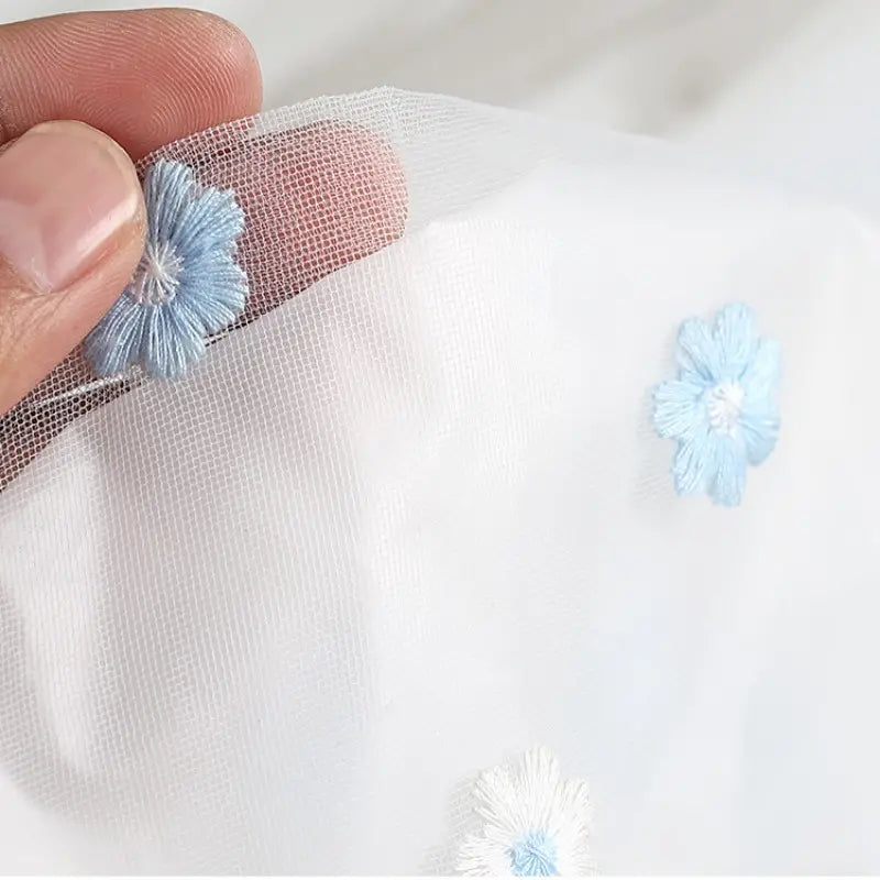 Double Layer Waterproof Shower Cap with Daisy Embroidery