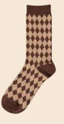 Warm Thick Coffee Color Women's Cotton Tube Socks